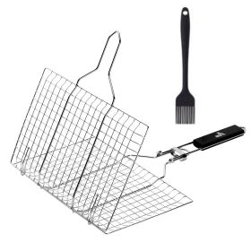 Grill Basket, Stainless Steel, Fish Grill Baskets for Outdoor Grill, Vegetable Grill Basket, BBQ Grill Basket, Fish Basket for Grilling