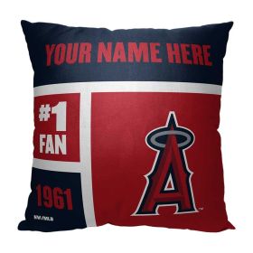 [Personalization Only] OFFICIAL MLB Colorblock Personalized Pillow - Los Angeles Angels