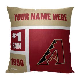 [Personalization Only] OFFICIAL MLB Colorblock Personalized Pillow - Arizona Diamondbacks