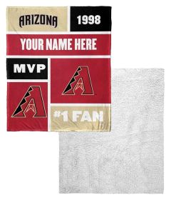 [Personalization Only] OFFICIAL MLB Colorblock Personalized Silk Touch Sherpa Throw Blanket - Diamondbacks