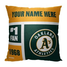 [Personalization Only] OFFICIAL MLB Colorblock Personalized Pillow - Oakland Athletics
