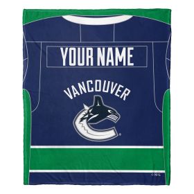 [Personalization Only] OFFICIAL NHL Jersey Personalized Silk Touch Throw Blanket - Canucks