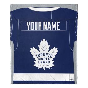 [Personalization Only] OFFICIAL NHL Jersey Personalized Silk Touch Throw Blanket - Maple Leafs