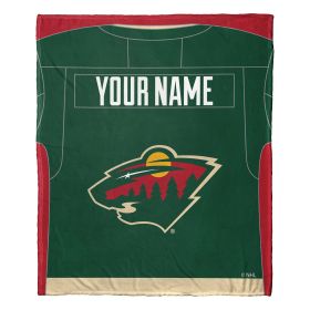 [Personalization Only] OFFICIAL NHL Jersey Personalized Silk Touch Throw Blanket - Wild