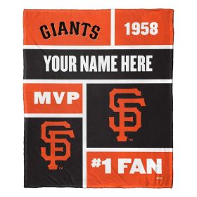 [Personalization Only] OFFICIAL MLB Colorblock Personalized Silk Touch Throw Blanket - SF Giants