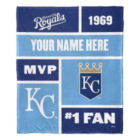 [Personalization Only] OFFICIAL MLB Colorblock Personalized Silk Touch Throw Blanket - Royals