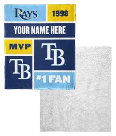 [Personalization Only] OFFICIAL MLB Colorblock Personalized Silk Touch Throw Blanket - Rays