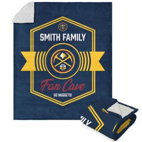NBA Denver Nuggets Dominion Personalized Silk Touch Sherpa Throw Blanket 50X60 Inches