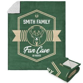 NBA Milwaukee Bucks Dominion Personalized Silk Touch Sherpa Throw Blanket 50X60 Inches