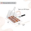Grill Basket, Stainless Steel, Fish Grill Baskets for Outdoor Grill, Vegetable Grill Basket, BBQ Grill Basket, Fish Basket for Grilling