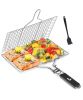 Grill Basket, Stainless Steel, Fish Grill Baskets for Outdoor Grill, Vegetable Grill Basket, BBQ Grill Basket, Fish Basket for Grilling